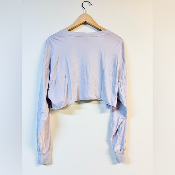 TNA Aritzia Lavender Purple Cropped Long Sleeve Top Large - Picture 7 of 7